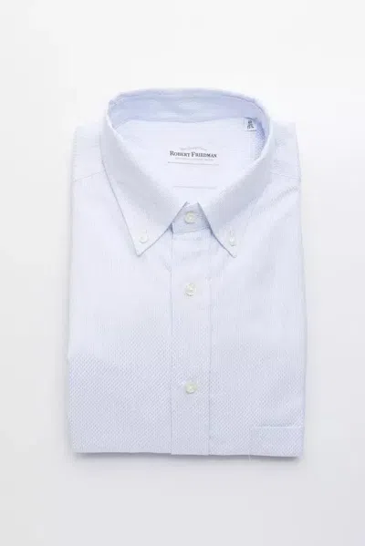 Robert Friedman Cotton Men Men's Shirt In Blue