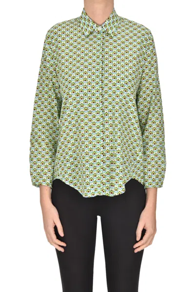 Robert Friedman Flower Print Shirt In Green