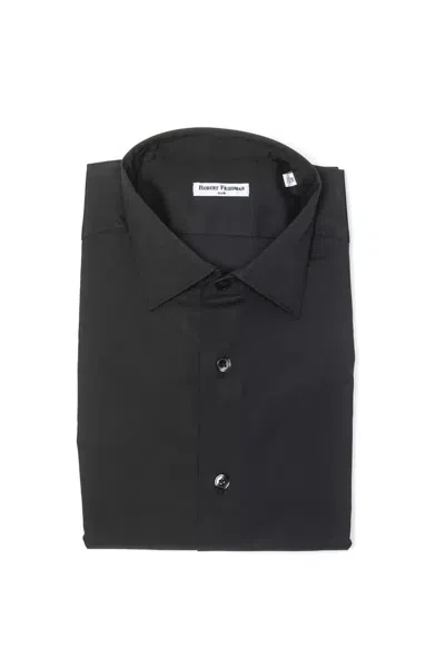 Robert Friedman Gray Cotton Men Shirt In Black