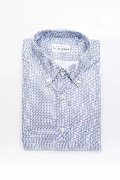 Robert Friedman Light Blue Cotton Men Men's Shirt