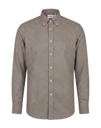 Robert Friedman Man Shirt Beige Size 18 ½ Cotton In Brown