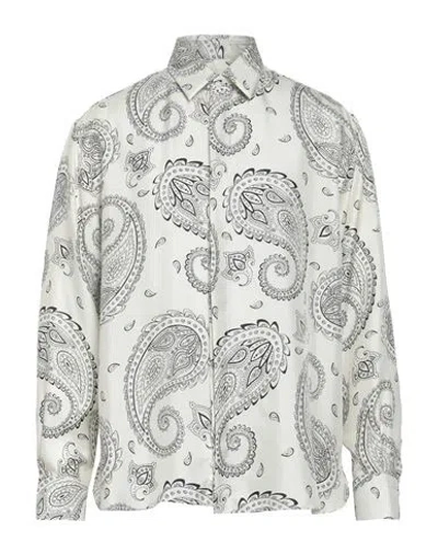 Robert Friedman Man Shirt Ivory Size 16 Silk In Multi