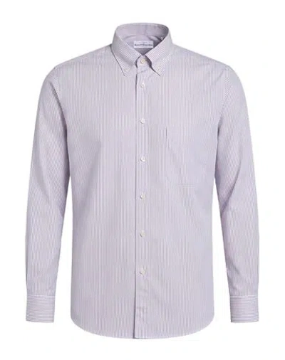 Robert Friedman Man Shirt Light Grey Size 17 ¾ Cotton, Polyamide, Elastane In Purple