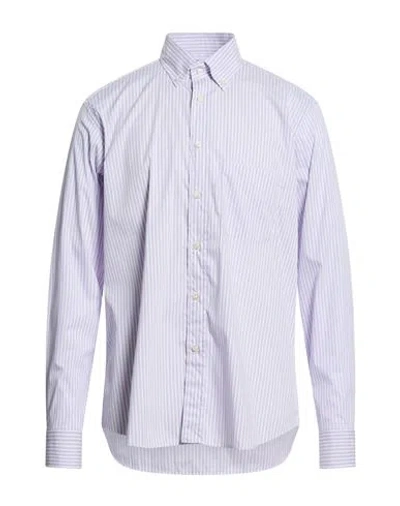 Robert Friedman Man Shirt Lilac Size 17 Cotton, Polyamide, Elastane In Purple