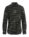 Robert Friedman Man Shirt Military Green Size 16 Cotton