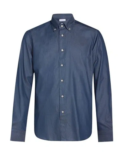 Robert Friedman Man Shirt Navy Size 17 ¾ Cotton In Blue