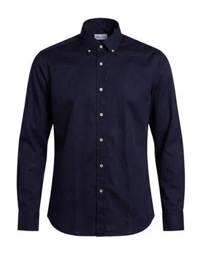 Robert Friedman Man Shirt Navy Size 18 Cotton In Purple