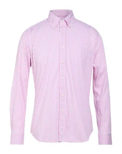 Robert Friedman Man Shirt Pink Size 17 ¾ Cotton, Polyamide, Elastane