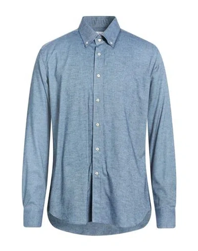 Robert Friedman Man Shirt Slate Blue Size 17 ½ Cotton