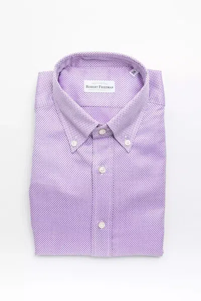 Robert Friedman Multicolor Cotton Men Men's Shirt In Purple