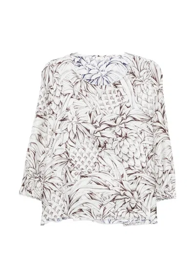 Robert Friedman Pineapple-print Blouse In White
