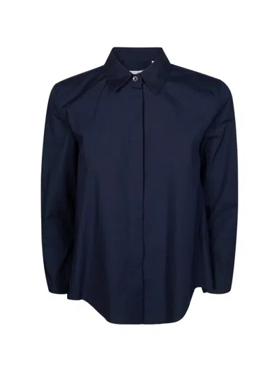 Robert Friedman Poplin Long-sleeve Shirt In Blue