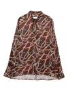 Robert Friedman Chain-print Long-sleeve Shirt In Brown
