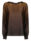 Robert Friedman Satin Top In Brown