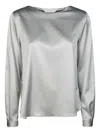 Robert Friedman Satin Top In Gray
