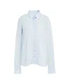 Robert Friedman Semi-transparent Cotton Shirt With Kent Collar In Blue