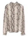 Robert Friedman Snakeskin-print Button-up Shirt In Gray