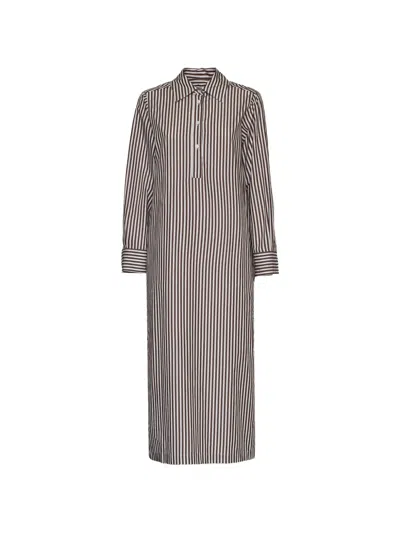 Robert Friedman Striped Maxi Dress In Gray