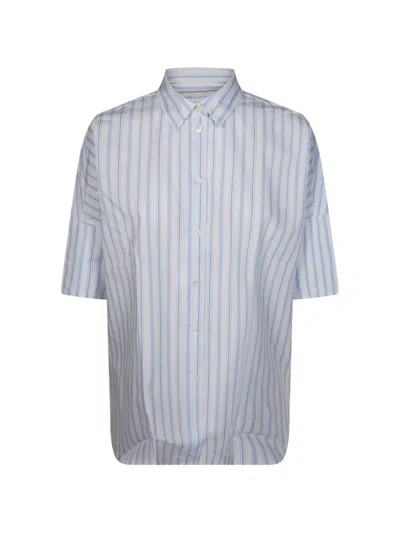 Robert Friedman Striped Oversized Shirt In Blue