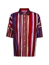 Robert Friedman Striped Oversized Shirt In Red