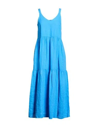 Robert Friedman Woman Maxi Dress Azure Size M Linen In Blue