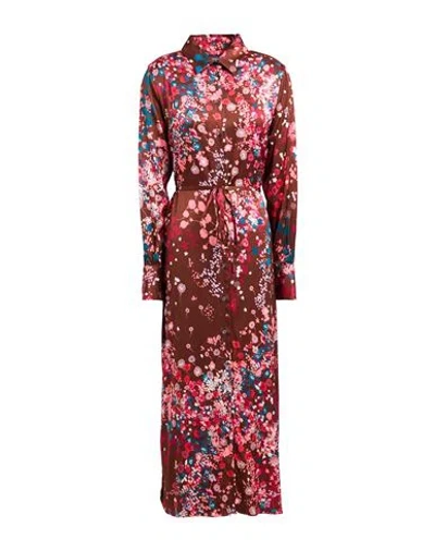 Robert Friedman Woman Maxi Dress Brown Size M Viscose, Elastane