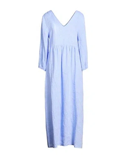 Robert Friedman Woman Maxi Dress Light Blue Size M Linen