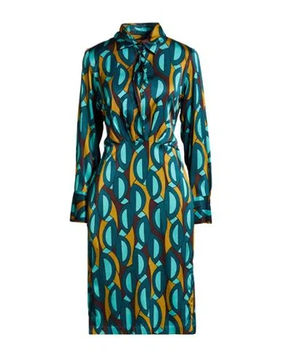 Robert Friedman Woman Midi Dress Deep Teal Size L Viscose, Elastane In Green