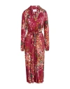Robert Friedman Woman Midi Dress Garnet Size L Viscose, Elastane