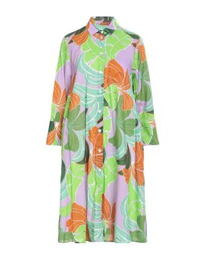 Robert Friedman Woman Midi Dress Lilac Size M Cotton In Purple