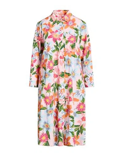 Robert Friedman Woman Midi Dress Pink Size L Cotton