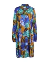 Robert Friedman Woman Mini Dress Bright Blue Size M Viscose, Elastane In Multi