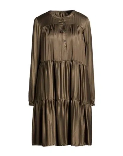 Robert Friedman Woman Mini Dress Military Green Size S Viscose In Brown