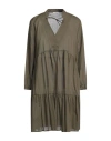 Robert Friedman Woman Mini Dress Military Green Size Xxl Cotton In Green