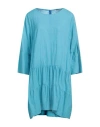 Robert Friedman Woman Mini Dress Turquoise Size Xxl Cotton In Blue