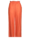 Robert Friedman Woman Pants Orange Size L Linen