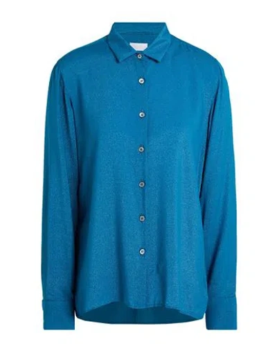 Robert Friedman Woman Shirt Blue Size M Viscose, Polyamide