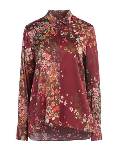Robert Friedman Woman Shirt Burgundy Size M Viscose, Elastane