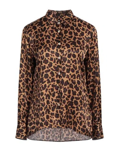 Robert Friedman Woman Shirt Camel Size L Viscose, Silk