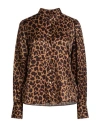 Robert Friedman Woman Shirt Camel Size M Viscose, Silk In Brown