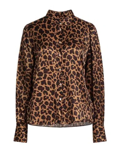 ROBERT FRIEDMAN ROBERT FRIEDMAN WOMAN SHIRT CAMEL SIZE L VISCOSE, SILK