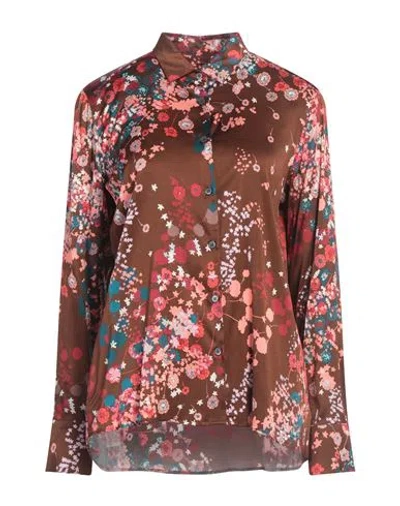 Robert Friedman Woman Shirt Chocolate Brown Size Xl Viscose, Elastane