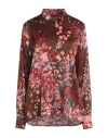 Robert Friedman Woman Shirt Dark Brown Size S Viscose, Elastane