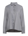 Robert Friedman Woman Shirt Grey Size M Polyester, Viscose, Elastane