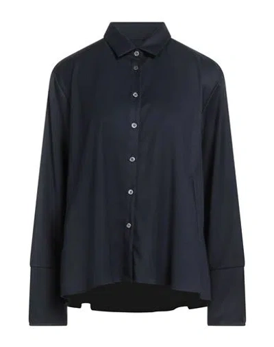 Robert Friedman Woman Shirt Midnight Blue Size M Polyester, Viscose, Elastane