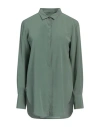 Robert Friedman Woman Shirt Military Green Size M Silk, Elastane In Green