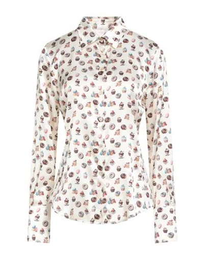 Robert Friedman Woman Shirt Off White Size M Silk, Elastane