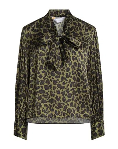 Robert Friedman Woman Top Military Green Size S Viscose, Silk