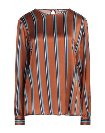 Robert Friedman Woman Top Rust Size S Mulberry Silk, Elastane In Red