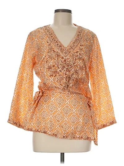 Pre-owned Robert Graham 3/4 Sleeve Blouse In Orange